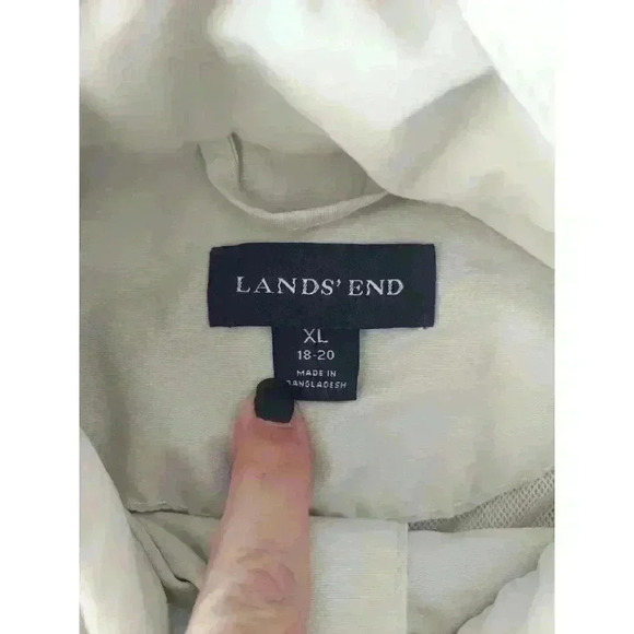 Lands End Womens Jacket Coat Beige Size XL WITH HOOD - Picture 6 of 8